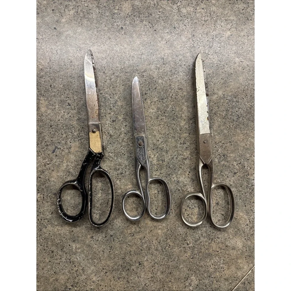 Vintage Metal Sewing Scissors Boker, Richard's, Voss Cut Co Lot Of‎ 3